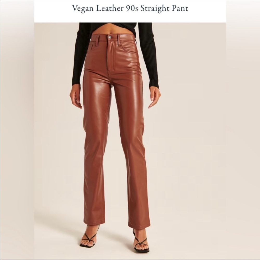Abercrombie 90s Straight Ultra High Rise Faux Leather Pants